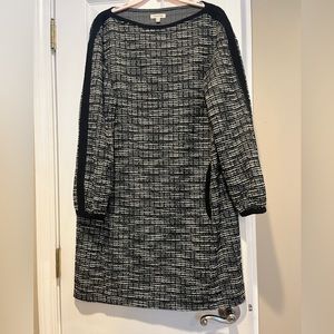 Max Studio size L black tweed shirt dress